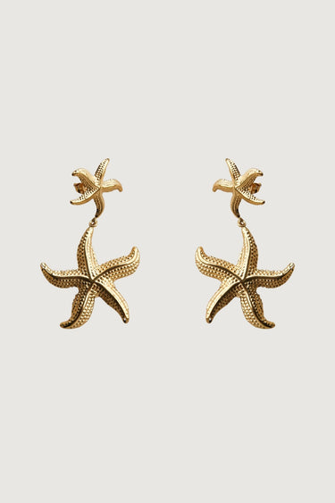 GOLD STUD STARFISH DROP EARRINGS - STUDIO JO STORE